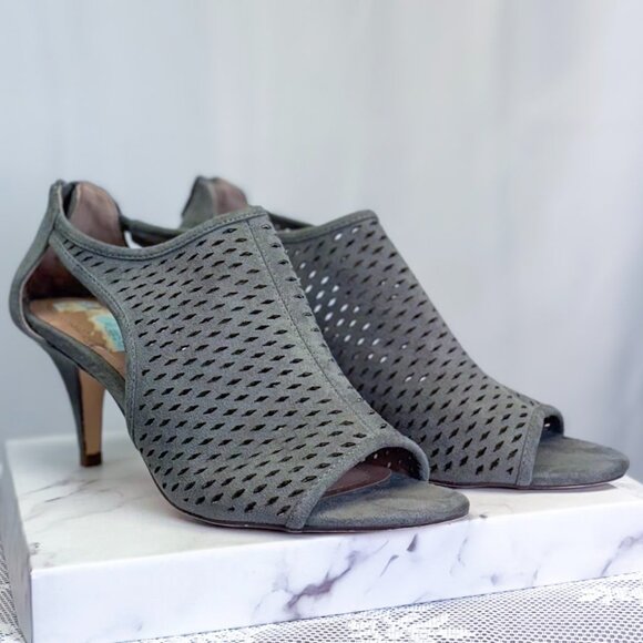 Womens Style & Co Shoes Haddiee Faux Suede Ankle Peep Toe Heels - Picture 3 of 10